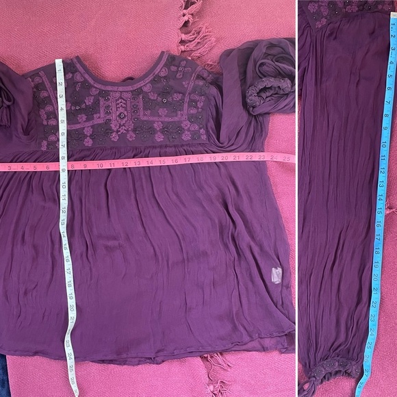 SOLD | Free People Retro Sheer Blouse in Dark Purple - SOLD - Picture 14 of 16